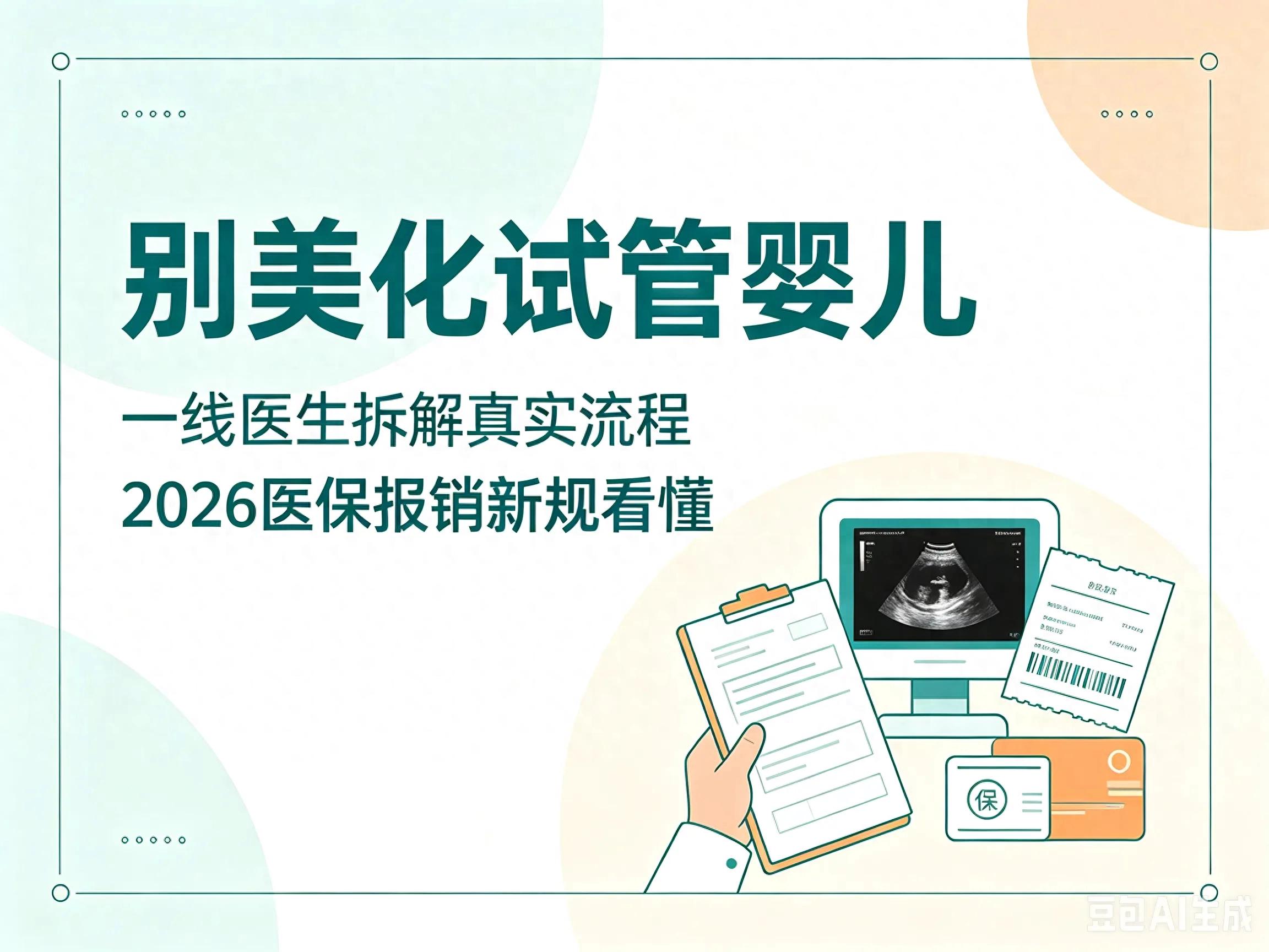 生殖科医生掏真心话：试管远没想象美好，2026医保新规一次性讲透